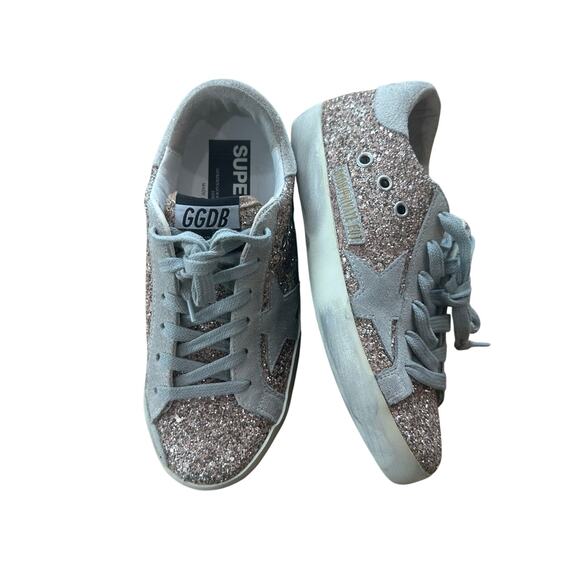 AUTHENTIC Golden Goose GGDB Super-Star Private EDT Pink Glitter Sneakers EU 35 - Picture 4 of 14